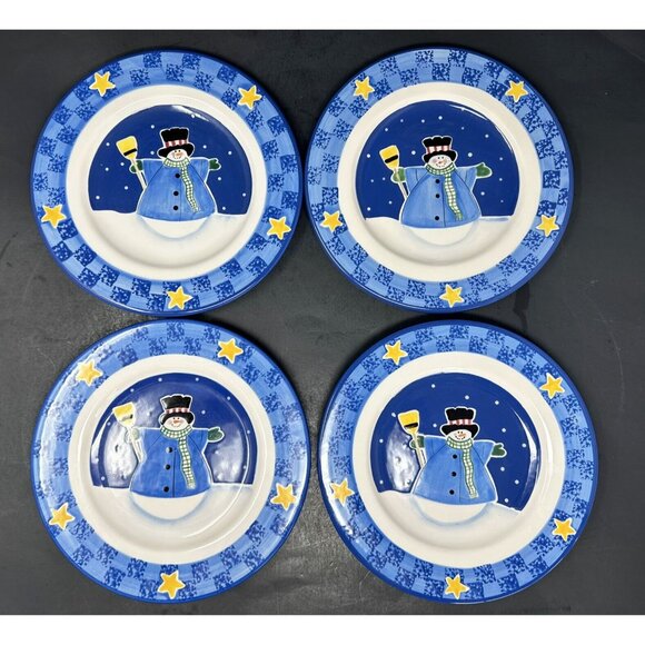 Midwest of Cannon Falls Other - Vtg 4 SANDI GORE EVANS S'MORES THE MERRIER Jolly Follies Salad Plates Snowman